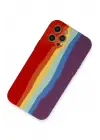 Newface Apple iPhone 12 Pro Kılıf Ebruli Lansman Silikon - Kırmızı-Mor