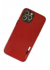 Newface iPhone 12 Pro Kılıf Loop Deri Silikon - Kırmızı