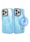 Newface Apple iPhone 12 Pro Max Kılıf Beta Magneticsafe Silikon - Mavi