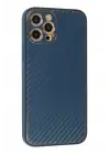 Newface Apple iPhone 12 Pro Max Kılıf Coco Karbon Silikon - Mavi