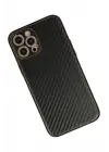 Newface Apple iPhone 12 Pro Max Kılıf Coco Karbon Silikon - Siyah