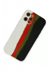 Newface Apple iPhone 12 Pro Max Kılıf Ebruli Lansman Silikon - Beyaz-Siyah