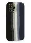 Newface Apple iPhone 12 Pro Max Kılıf Ebruli Lansman Silikon - Siyah-Lacivert