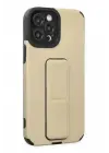Newface Apple iPhone 12 Pro Max Kılıf Mega Standlı Silikon - Gold