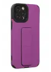 Newface Apple iPhone 12 Pro Max Kılıf Mega Standlı Silikon - Mor