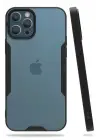 Newface Apple iPhone 12 Pro Max Kılıf Platin Silikon - Siyah