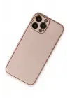 Newface Apple iPhone 13 Pro Kılıf Coco Deri Silikon Kapak - Pembe