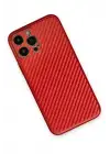 Newface Apple iPhone 13 Pro Kılıf Coco Karbon Silikon - Kırmızı
