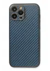 Newface Apple iPhone 13 Pro Kılıf Coco Karbon Silikon - Mavi