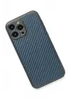 Newface Apple iPhone 13 Pro Kılıf Coco Karbon Silikon - Mavi