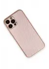 Newface Apple iPhone 13 Pro Kılıf Coco Karbon Silikon - Pembe