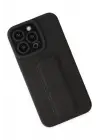 Newface Apple iPhone 13 Pro Kılıf Mega Standlı Silikon - Siyah
