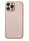 Newface Apple iPhone 13 Pro Max Kılıf Coco Karbon Silikon - Pembe