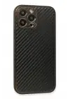 Newface Apple iPhone 13 Pro Max Kılıf Coco Karbon Silikon - Siyah