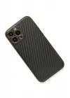 Newface Apple iPhone 13 Pro Max Kılıf Coco Karbon Silikon - Siyah