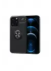 Newface iPhone 13 Pro Max Kılıf Range Yüzüklü Silikon - Siyah