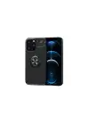 Newface iPhone 13 Pro Max Kılıf Range Yüzüklü Silikon - Siyah