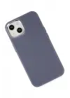 Newface Apple iPhone 14 Plus Kılıf Asya Deri Silikon - Mor