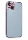 Newface iPhone 14 Plus Kılıf Coco Deri Silikon Kapak - Sky Blue