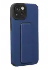 Newface Apple iPhone 14 Plus Kılıf Mega Standlı Silikon - Mavi