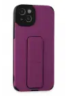 Newface Apple iPhone 14 Plus Kılıf Mega Standlı Silikon - Mor