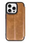 Newface Apple iPhone 14 Pro Kılıf Flip Cover - Taba