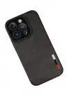Newface Apple iPhone 14 Pro Kılıf Loop Deri Silikon - Siyah