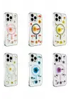 Newface Apple iPhone 14 Pro Max Kılıf Daisy Simli Magsafe Kapak - Mor