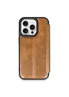 Newface iPhone 14 Pro Max Kılıf Flip Cover - Taba