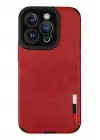 Newface Apple iPhone 14 Pro Max Kılıf Loop Deri Silikon - Kırmızı