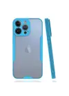 Newface iPhone 14 Pro Max Kılıf Platin Silikon - Mavi