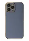 Newface Apple iPhone 14 Pro Max Kılıf Volet Silikon - Mavi