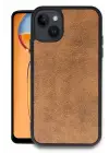 Newface Apple iPhone 15 Kılıf Aras Deri Kapak - Taba