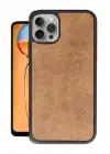 Newface Apple iPhone 15 Pro Max Kılıf Aras Deri Kapak - Taba