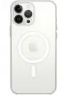 Newface iPhone 15 Pro Max Kılıf Magneticsafe Şeffaf Silikon - Şeffaf