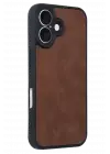 Newface Apple iPhone 16 Kılıf Aras Deri Kapak - Taba