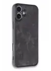 Newface Apple iPhone 16 Plus Kılıf Aras Deri Kapak - Siyah