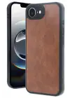 Newface Apple iPhone 16E Kılıf Aras Deri Kapak - Taba