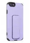 Newface iPhone 6 Kılıf Mega Standlı Silikon - Lila