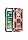 Newface Apple iPhone 7 Kılıf Sofya Yüzüklü Silikon Kapak - Rose