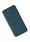 Newface Apple iPhone 7 Plus Kılıf Coco Deri Silikon Kapak - Mavi