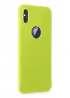 Newface iPhone X Kılıf First Silikon - Parlak Sarı