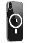Newface iPhone X Kılıf Magneticsafe Şeffaf Silikon - Şeffaf