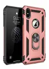 Newface Apple iPhone X Kılıf Sofya Yüzüklü Silikon Kapak - Rose
