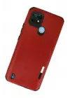 Newface Realme C21 Kılıf Loop Deri Silikon - Kırmızı