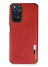 Newface Xiaomi Redmi Note 11 Kılıf Loop Deri Silikon - Kırmızı