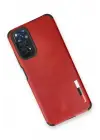Newface Xiaomi Redmi Note 11 Kılıf Loop Deri Silikon - Kırmızı