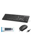 Nodar Km501 Kablolu Klavye ve Mouse Set Q Siyah