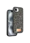 Onegif Apple iPhone 16E Bright Simli Kapak - Gümüş