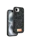 Onegif Apple iPhone 16E Bright Simli Kapak - Siyah